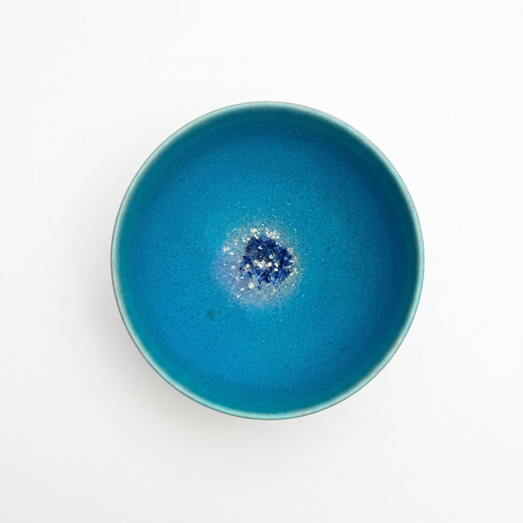 岩華窯　碧結晶釉　Tea bowl