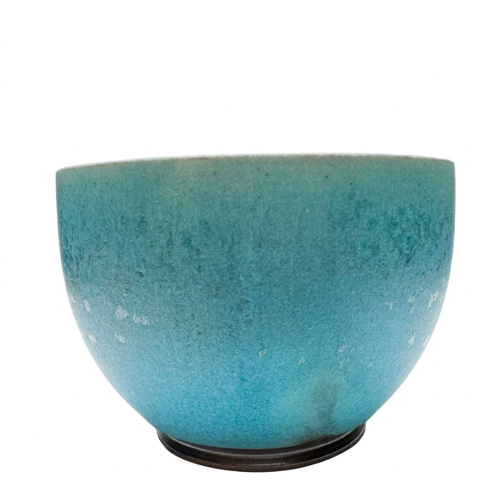 岩華窯　碧結晶釉　Tea bowl